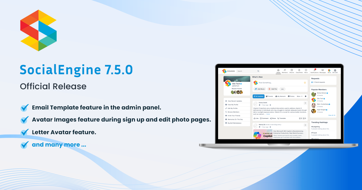 Exciting news SocialEngine Self-Hosted 7.5.0 is now released